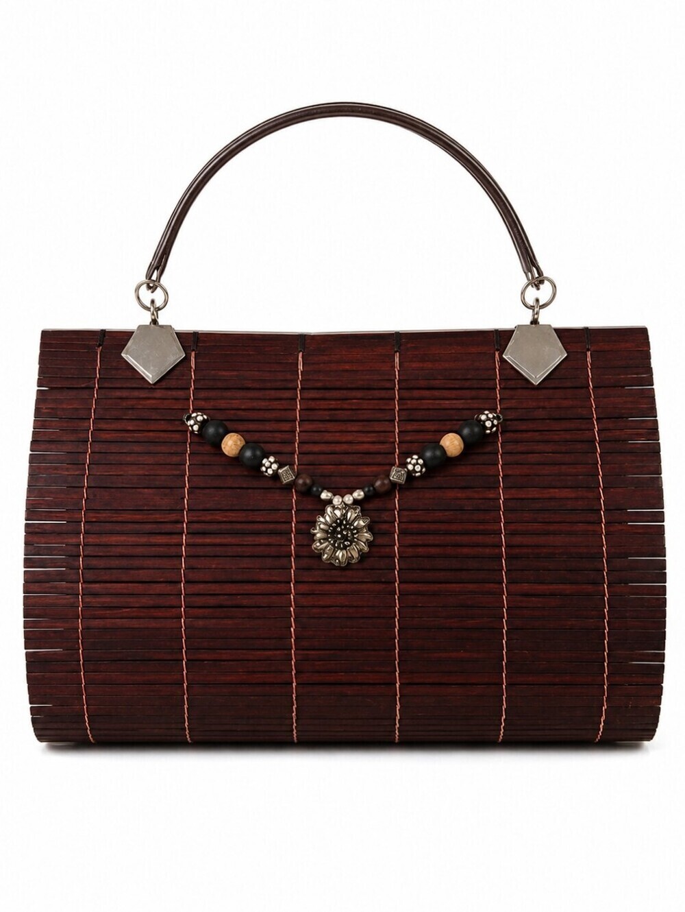 VTG Asian Bamboo Beaded Festival Handbag